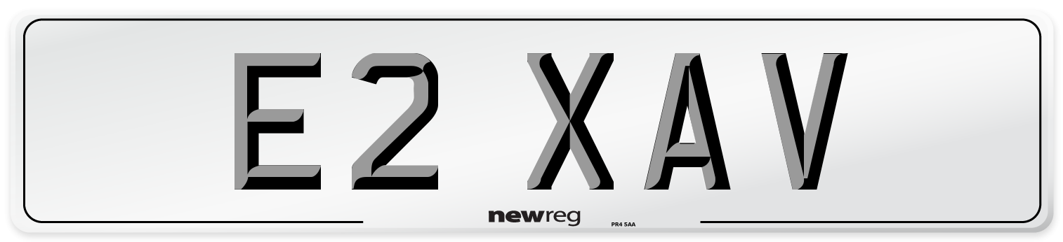 E2 XAV Number Plate from New Reg